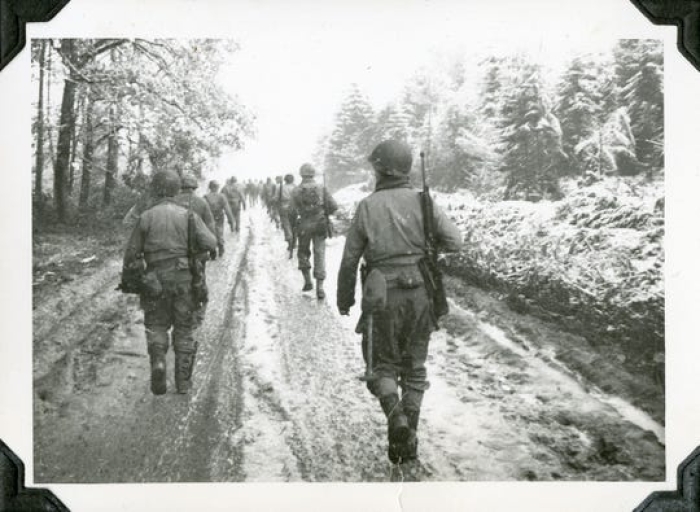 U.S. soldiers during the Battle of the Bulge, 1944. (YouTube) U.S. soldiers during the Battle of the Bulge, 1944. (YouTube)