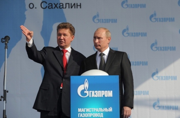 Vladimir Putin with Alexei Miller, CEO of the Russian natural gas giant Gazprom. (Photo by Alexey Druzhinin/AFP via Getty Images)