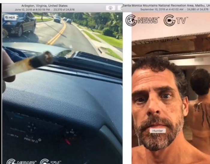 Photos reportedly from Hunter Biden's laptop. (Screenshot)