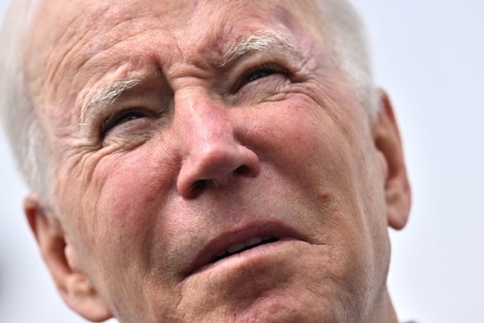 President Joe Biden speaks to the press at Los Angeles International Airport on June 11, 2022. (Photo by JIM WATSON/AFP via Getty Images)