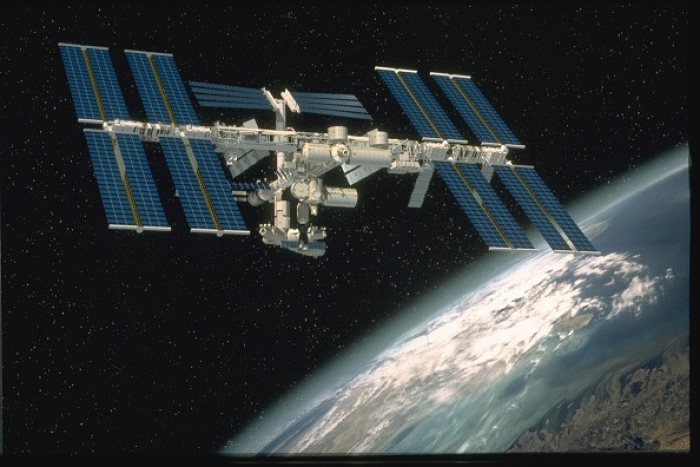 A model of the International Space Station. (Photo by Alain Nogues / Sygma via Getty Images)