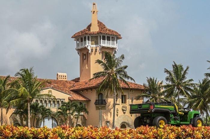 President Donald Trump's Mar-A-Lago mansion in Palm Beach, Florida as seen on August 9, 2022. (Photo by GIORGIO VIERA/AFP via Getty Images)