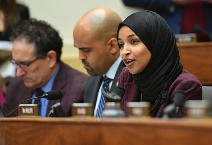 Rep. Ilhan Omar, D-Minn., questions then-Secretary of State Mike Pompeo during a House Foreign Affairs Committee meeting in 2020. (Photo by Mandel Ngan / AFP via Getty Images) Rep. Ilhan Omar, D-Minn., questions then-Secretary of State Mike Pompeo during a House Foreign Affairs Committee meeting in 2020. (Photo by Mandel Ngan / AFP via Getty Images)