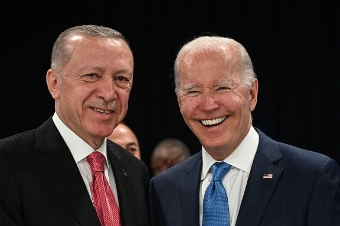 President Biden meets with Turkish President Recep Tayyip Erdogan at the NATO summit in Madrid last June. (Photo by Gabriel Bouys / AFP via Getty Images) President Biden meets with Turkish President Recep Tayyip Erdogan at the NATO summit in Madrid last June. (Photo by Gabriel Bouys / AFP via Getty Images)