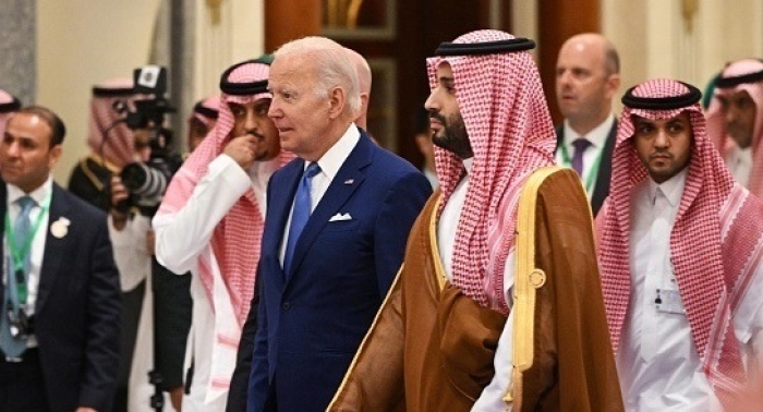 President Biden and Saudi Crown Prince Mohammed bin Salman in Jeddah last July. (Photo by Mandel Ngan / Pool / AFP via Getty Images)