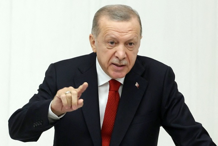 Turkish President Recep Tayyip Erdogan addresses lawmakers in Ankara last month. (Photo by Adem Altan / AFP via Getty Images) Turkish President Recep Tayyip Erdogan addresses lawmakers in Ankara last month. (Photo by Adem Altan / AFP via Getty Images)