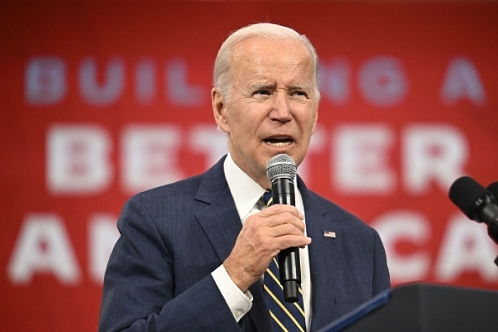 President Joe Biden speaks about the economy in Bay City, Michigan, on November 29, 2022. (Photo by JIM WATSON/AFP via Getty Images) President Joe Biden speaks about the economy in Bay City, Michigan, on November 29, 2022. (Photo by JIM WATSON/AFP via Getty Images)