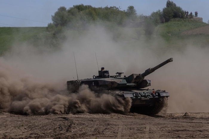 A German-built Leopard tank belonging the Polish armed forces takes part in a military exercise with U.S., French, and Swedish forces in Poland last May. (Photo by Wojtek Radwanski / AFP via Getty Images) A German-built Leopard tank belonging the Polish armed forces takes part in a military exercise with U.S., French, and Swedish forces in Poland last May. (Photo by Wojtek Radwanski / AFP via Getty Images)