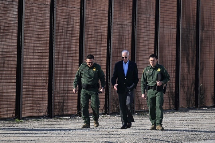 President Joe Biden met the Border Patrol agents but didn't see a single migrant when he finally visited the border in El Paso on January 8, 2023. (Photo by JIM WATSON/AFP via Getty Images) President Joe Biden met the Border Patrol agents but didn't see a single migrant when he finally visited the border in El Paso on January 8, 2023. (Photo by JIM WATSON/AFP via Getty Images)