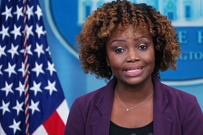 White House Press Secretary Karine Jean-Pierre speaks during the daily briefing at the White House on February 1, 2023. (Photo by MANDEL NGAN/AFP via Getty Images) White House Press Secretary Karine Jean-Pierre speaks during the daily briefing at the White House on February 1, 2023. (Photo by MANDEL NGAN/AFP via Getty Images)