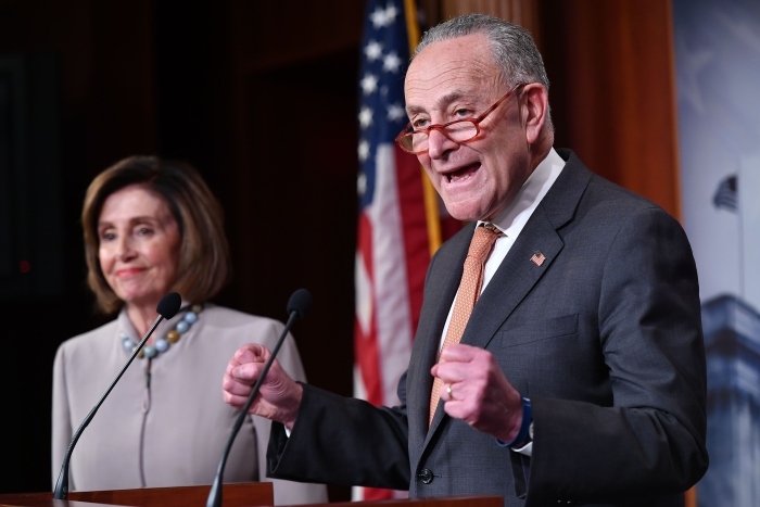 House Rep. Nancy Pelosi (D-Calif.) and Senate Majority Leader Chuck Schumer (D-N.Y.), both of whom fully support partial-birth abortion and abortion up to the moment of birth.  (Getty Images)  