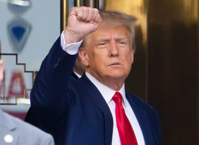 Former President Donald Trump heads to his arraignment hearing on April 04, 2023 in New York City. (Photo by Gotham/GC Images) Former President Donald Trump heads to his arraignment hearing on April 04, 2023 in New York City. (Photo by Gotham/GC Images)