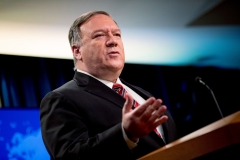 US Secretary of State Mike Pompeo speaks at a news conference at the State Department. (Photo credit: ANDREW HARNIK/POOL/AFP via Getty Images)