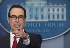 U.S. Secretary of Treasury Steven Mnuchin speaks during the daily press briefing at the White House in Washington, D.C., January 11, 2018. (Photo credit: SAUL LOEB/AFP via Getty Images)