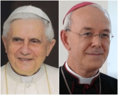 Pope Benedict XVI, retired, and Bishop Athanasius Schneider.