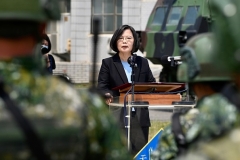 Taiwanese President Tsai Ing-Wen during a visit to a military base last month. (Photo by Sam Yeh/AFP via Getty Images)
