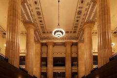 Pictured are massive columns inside the Federal Reserve Bank Of Chicago. (Photo credit: Raymond Boyd/Getty Images)