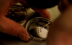 Human embryos sit in a petri-dish at the La Jolla IVF Lab in San Diego, Calif. (Photo credit: Sandy Huffaker/Corbis via Getty Images)