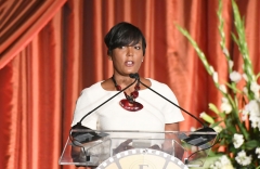 ATLANTA, GEORGIA - AUGUST 23: Atlanta mayor Keisha Lance Bottoms speaks onstage during the 10th Annual BronzeLens Film Festival Women Superstars Luncheon on August 23, 2019 in Atlanta, Georgia. (Photo by Paras Griffin/Getty Images)