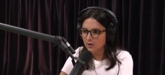 Bari Weiss participates in an interview with Joe Rogan. (Photo credit: YouTube/PowerfulJRE)