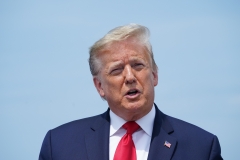 President Donald Trump speaks to the press. (Photo credit: MANDEL NGAN/AFP via Getty Images)