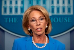 Secretary of Education Betsy Devos speaks during the daily briefing on the novel coronavirus, COVID-19, in the Brady Briefing Room at the White House on March 27, 2020, in Washington, DC. (Photo by JIM WATSON/AFP via Getty Images)