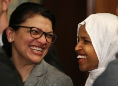 Reps. Rashida Tlaib, D-Mich, and Ilhan Omar, D-Minn., were the first two Muslim women elected to the U.S. Congress. (Photo by Mark Wilson/Getty Images)