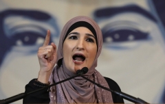 Palestinian American activist Linda Sarsour.  (Photo by John Moore/Getty Images)