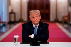 President Donald Trump hosts a roundtable discussion on the Safe Reopening of Americas Schools during the coronavirus pandemic on July 7, 2020. (Photo by JIM WATSON/AFP via Getty Images)