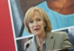 Judy Woodruff speaks during the Women Thrive Worldwide 4th annual International Women's Day breakfast at the Reserve Officers Association on March 1, 2012 in Washington, D.C. (Photo credit: Kris Connor/Getty Images)