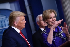 White House Coronavirus Task Force Coordinator Dr. Deborah Birx speaks at the White House on March 18, 2020. (Photo by BRENDAN SMIALOWSKI/AFP via Getty Images)