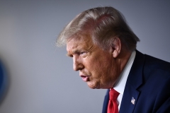 President Donald Trump speaks to the press at the White House. (Photo by Brendan Smialowski/AFP via Getty Images)