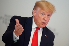 President Donald Trump gives a speech. (Photo credit: JIM WATSON/AFP via Getty Images)