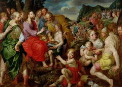 Jesus is portrayed in the Feeding of the Five Thousand. (Photo credit: Art Images via Getty Images)