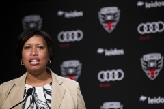 Mayor of the District of Columbia Muriel Bowser speaks during a press conference to introduce Wayne Rooney #9 of DC United (not pictured) at The Newseum. (Photo credit: Patrick McDermott/Getty Images)