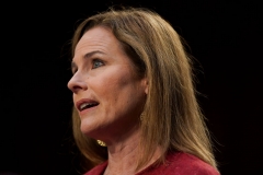 Supreme Court nominee Judge Amy Coney Barrett speaks during the second day of her Senate Judiciary committee confirmation hearing on Capitol Hill on October 13, 2020 in Washington, DC. (Photo by STEFANI RE