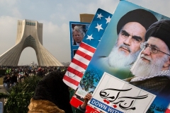 Pro-regime Iranians demonstrate against President Trump in Tehran. (Photo by Majid Saeedi/Getty Images)