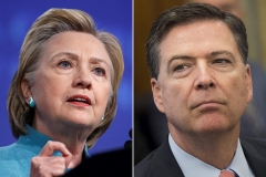 Hillary Clinton and ex-FBI Director James Comey. (Getty Images)