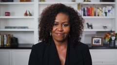 In this screengrab, Michelle Obama is seen during the 2020 BET Awards, which aired June 28, 2020, (Photo by BET Awards 2020/Getty Images via Getty Images)