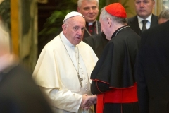 Pope Francis and Vatican secretary of state Cardinal Pietro Parolin. (Photo by Vatican Pool/Getty Images)