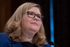 GSA Administrator Emily Murphy testifies on Capitol Hill in July 2018. (Photo by Alex Edelman/CNP/Getty Images)