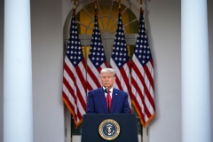 President Donald Trump delivers an update on "Operation Warp Speed" in the Rose Garden of the White House in Washington, DC on November 13, 2020. (Photo by MANDEL NGAN/AFP via Getty Images)