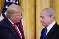 President Trump and Israeli Prime Minister Binyamin Netanyahu at the White House early this year. (Photo by Mandel Ngan/AFP via Getty Images)
