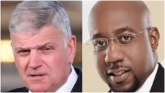 Rev. Franklin Graham, left, and Pastor Raphael Warnock.