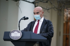 Dr. Moncef Slaoui, vaccine expert, delivers an update on Operation Warp Speed in the Rose Garden of the White House in Washington, DC on November 13, 2020. (Photo by MANDEL NGAN/AFP via Getty Images)