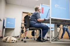 A voter casts his ballot at the San Diego County Registrar of Voters. (Photo credit: SANDY HUFFAKER/AFP via Getty Images)