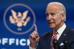 President-elect Joe Biden answers polite questions from his allies in the media on November 16, 2020. (Photo by ROBERTO SCHMIDT/AFP via Getty Images)