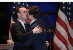 Pete and Chasten Buttigieg in South Bend, Ind., March 1, 2020. (Photo by Scott Olson/Getty Images)