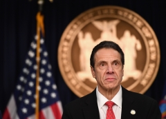 Gov. Andrew Cuomo gives an address. (Photo credit: ANGELA WEISS/AFP via Getty Images)