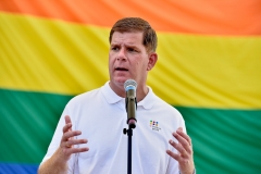 Boston Mayor Marty Walsh speaks at the 2015 Boston 45th Annual Pride Festival at Boston City Hall Plaza on June 13, 2015 in Boston, Mass. (Photo credit: Paul Marotta/Getty Images)